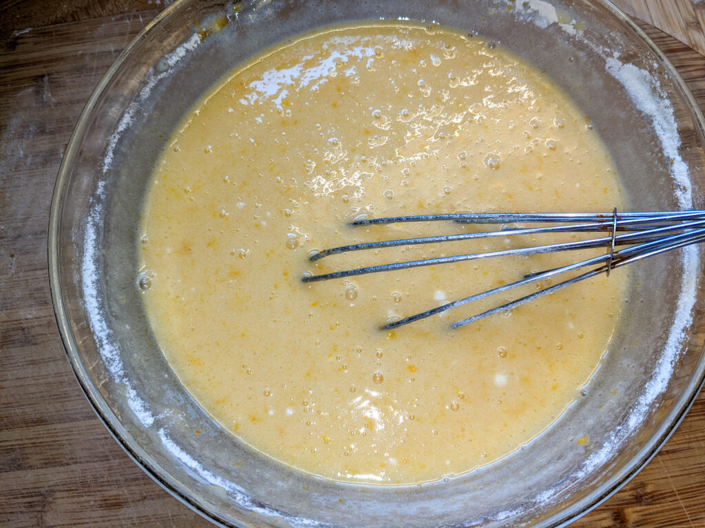 whisking the batter